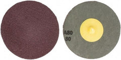 Tru-Maxx - 3" Disc Diam, 80 Grit, Aluminum Oxide Quick Change Disc - Type R Attaching System, Coated, Maroon, Medium Fine Grade - Americas Industrial Supply