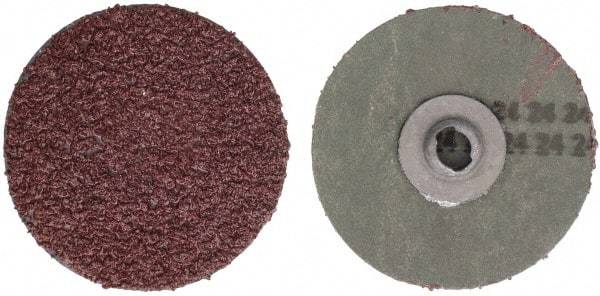 Tru-Maxx - 3" Disc Diam, 24 Grit, Aluminum Oxide Quick Change Disc - Type S Attaching System, Coated, Maroon, Very Coarse Grade - Americas Industrial Supply