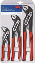 Knipex - 3 Piece Pipe Wrench & Water Pump Plier Set - Comes in Plastic Deep-Drawn Packaging - Americas Industrial Supply