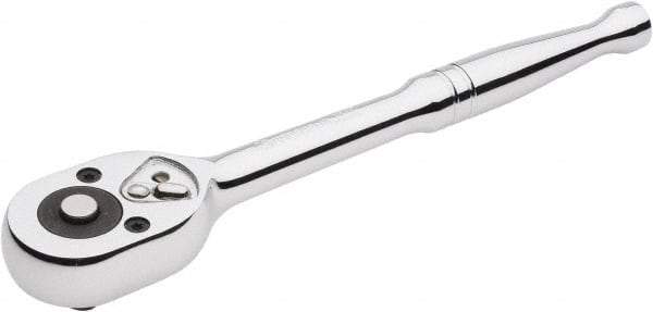 Crescent - 3/8" Drive Pear Head Quick-Release Ratchet - Chrome Finish, 7-3/4" OAL, 72 Gear Teeth - Americas Industrial Supply