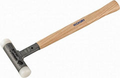 HALDER - 11 oz Head 1" Face Diam Nylon Dead Blow Hammer - 12" OAL, Hickory Handle - Americas Industrial Supply