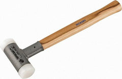 HALDER - 26 oz Head 1-1/2" Face Diam Nylon Dead Blow Hammer - 14" OAL, Hickory Handle - Americas Industrial Supply