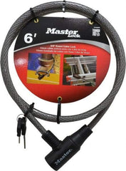 Master Lock - 6' Long Keyed Different Cable Lock - 3/8" Diam, Keyed Different - Americas Industrial Supply