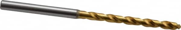 OSG - #29 130° Vanadium High Speed Steel Jobber Drill - TiN Finish, Right Hand Cut, Spiral Flute, Straight Shank, 71mm OAL, Standard Point - Americas Industrial Supply