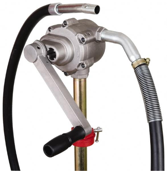 PRO-LUBE - Oil Lubrication 8 Strokes/Gal Flow Aluminum Rotary Hand Pump - For 15 to 55 Gal Container - Americas Industrial Supply