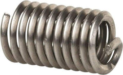 Recoil - 1/4-20 UNC, 5/8" OAL, Free Running Helical Insert - 10-3/8 Free Coils, Tanged, Stainless Steel, Bright Finish, 2-1/2D Insert Length - Exact Industrial Supply