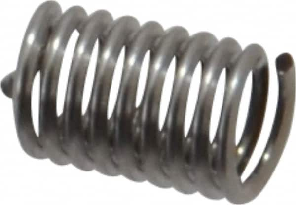 Recoil - #4-40 UNC, 0.28" OAL, Free Running Helical Insert - 8-7/8 Free Coils, Tanged, Stainless Steel, Bright Finish, 2-1/2D Insert Length - Americas Industrial Supply