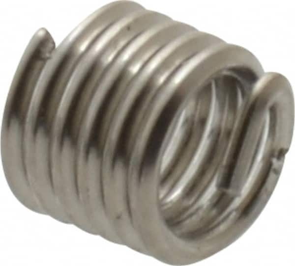 Recoil - #5-40 UNC, 0.188" OAL, Free Running Helical Insert - 5-1/2 Free Coils, Tanged, Stainless Steel, Bright Finish, 1-1/2D Insert Length - Americas Industrial Supply