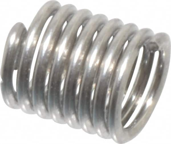 Recoil - #5-40 UNC, 1/4" OAL, Free Running Helical Insert - 7-3/4 Free Coils, Tanged, Stainless Steel, Bright Finish, 2D Insert Length - Americas Industrial Supply