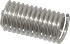 Recoil - #8-32 UNC, 0.492" OAL, Free Running Helical Insert - 13-1/4 Free Coils, Tanged, Stainless Steel, Bright Finish, 3D Insert Length - Exact Industrial Supply