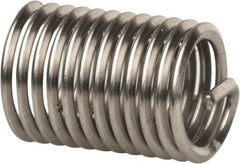 Recoil - 1/4-28 UNF, 1/2" OAL, Free Running Helical Insert - 11-3/8 Free Coils, Tanged, Stainless Steel, Bright Finish, 2D Insert Length - Exact Industrial Supply