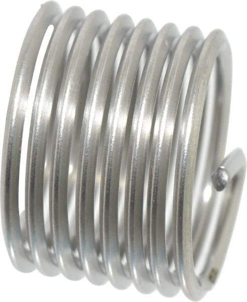 Recoil - 1/2-20 UNF, 1/2" OAL, Free Running Helical Insert - 7-7/8 Free Coils, Tanged, Stainless Steel, Bright Finish, 1D Insert Length - Exact Industrial Supply