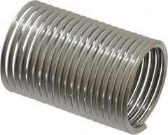 Recoil - 5/8-18 UNF, 1-1/4" OAL, Free Running Helical Insert - 19-1/4 Free Coils, Tanged, Stainless Steel, Bright Finish, 2D Insert Length - Americas Industrial Supply