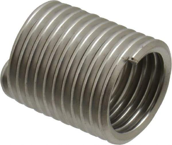 Recoil - M12x1.75 Metric Coarse, 24mm OAL, Free Running Helical Insert - 11-1/2 Free Coils, Tanged, Stainless Steel, Bright Finish, 2D Insert Length - Americas Industrial Supply