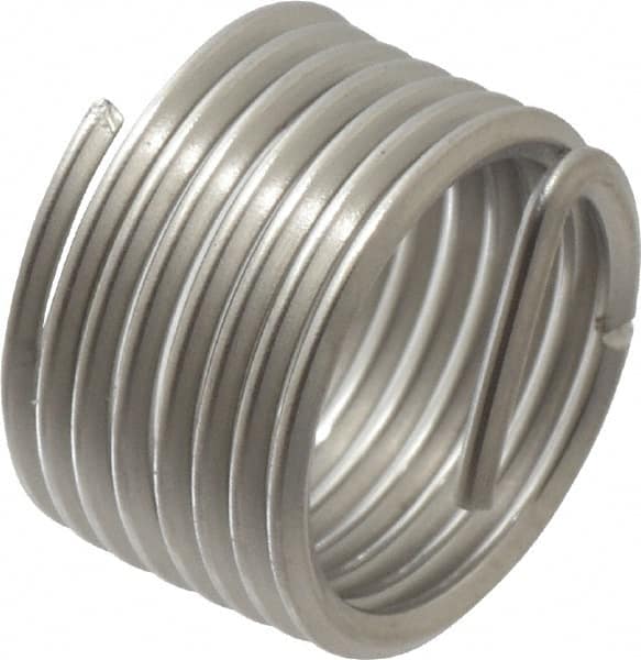 Recoil - M12x1.25 Metric Extra Fine, 12mm OAL, Free Running Helical Insert - 6 Free Coils, Tanged, Stainless Steel, Bright Finish, 1D Insert Length - Exact Industrial Supply