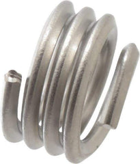 Recoil - 1/4-20 UNC, 1/4" OAL, Free Running Helical Insert - 3-3/8 Free Coils, Tanged, Stainless Steel, 1D Insert Length - Exact Industrial Supply