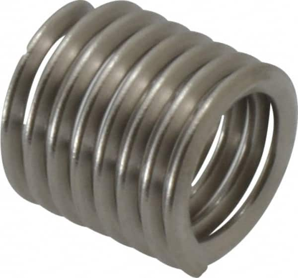 Recoil - 3/8-16 UNF, 0.562" OAL, Free Running Helical Insert - 7-1/4 Free Coils, Tanged, Stainless Steel, 1-1/2D Insert Length - Exact Industrial Supply