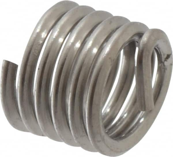 Recoil - #5-40 UNC, 0.188" OAL, Free Running Helical Insert - 5-1/2 Free Coils, Tanged, Stainless Steel, 1-1/2D Insert Length - Exact Industrial Supply