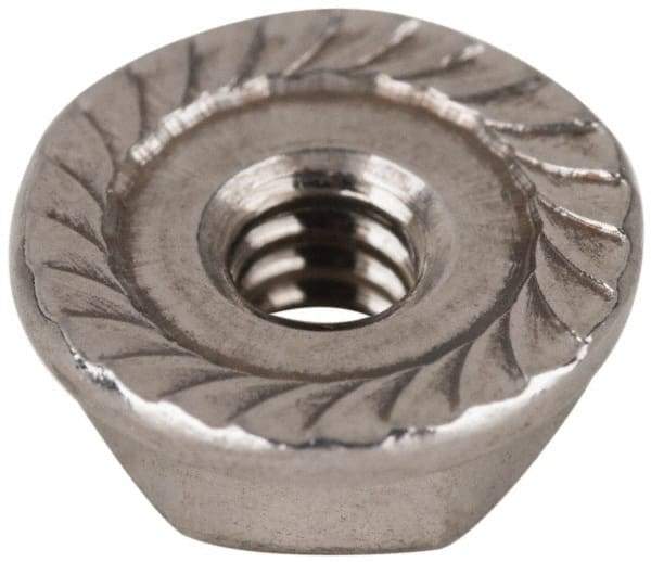 Value Collection - #6-32, 27/64" Flange Diam, Serrated Flange Nut - Grade 18-8 Stainless Steel, Uncoated Finish, 0.171" Flange Height - Americas Industrial Supply