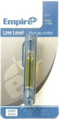 Empire Level - 1 Vial, 3" Long, Plastic Line Level - 5/8" High x 1/2" Wide, Yellow - Americas Industrial Supply