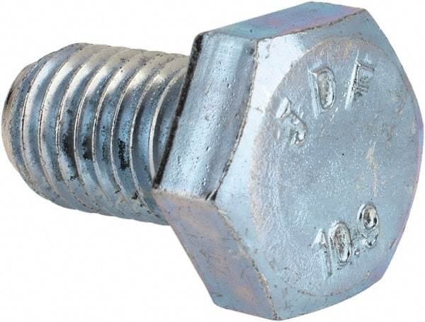 Value Collection - M12x1.75mm Metric Coarse, 20mm Length Under Head Hex Head Cap Screw - Fully Threaded, Grade 10.9 Steel, Zinc-Plated Finish, 19mm Hex - Americas Industrial Supply