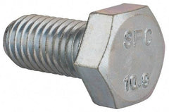 Value Collection - M12x1.75mm Metric Coarse, 25mm Length Under Head Hex Head Cap Screw - Fully Threaded, Grade 10.9 Steel, Zinc-Plated Finish, 19mm Hex - Americas Industrial Supply