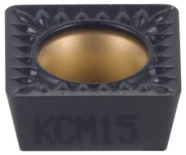 Kennametal - SPMT32.52 MP Grade KCU10 Carbide Turning Insert - TiAlN Finish, 90° Square, 3/8" Inscr Circle, 5/32" Thick, 1/32" Corner Radius - Americas Industrial Supply