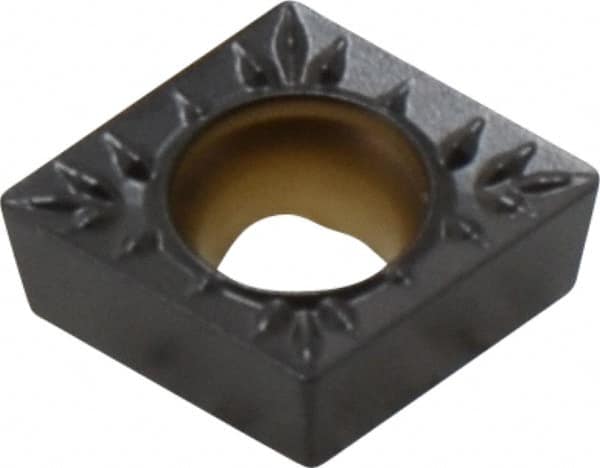 Kennametal - CCMT32.51 MP Grade KCM25 Carbide Turning Insert - TiN/TiCN/Al2O3 Finish, 80° Diamond, 3/8" Inscr Circle, 5/32" Thick, 1/64" Corner Radius - Americas Industrial Supply