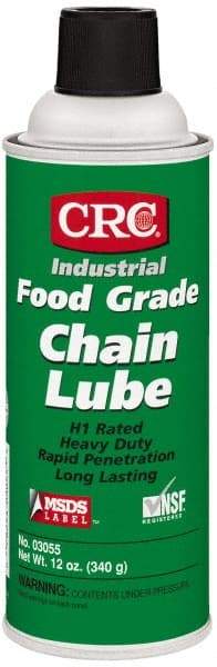 CRC - 16 oz Aerosol High Temperature Chain & Cable Lubricant - White, 8 to 325°F, Food Grade - Americas Industrial Supply