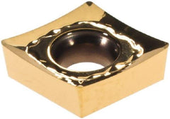 Iscar - CCGT2-1 AS Grade IC520 Carbide Turning Insert - TiCN/TiN Finish, 80° Diamond, 1/4" Inscr Circle, 3/32" Thick, 1/64" Corner Radius - Americas Industrial Supply