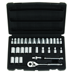 STANLEY® 1/4" Drive 30 Piece Fractional & Metric Socket Set – 6 & 12 Point - Americas Industrial Supply