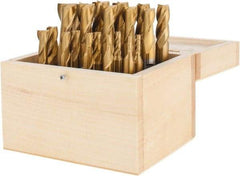 Interstate - 3/16 to 3/4", 2, 4 Flute Square End Mill Set - TiN Coating, High Speed Steel, Single End, 3/8, 1/2, 5/8, 3/4" Shank Diam, Centercutting - Americas Industrial Supply