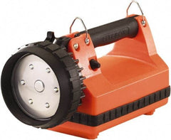 Streamlight - White LED Bulb, 615 Lumens, Spotlight/Lantern Flashlight - Orange Plastic Body, 1 6V Battery Included - Americas Industrial Supply