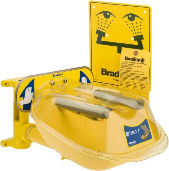 Bradley - Wall Mount, Plastic Bowl, Eye & Face Wash Station - Americas Industrial Supply