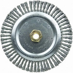 Weiler - 7" OD, 5/8-11 Arbor Hole, Stringer Bead Steel Wheel Brush - 3/16" Face Width, 7/8" Trim Length, 20,000 RPM - Americas Industrial Supply
