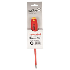 Insulated Cushion Grip Square Tip Screwdriver #1 × 100 mm In Carded Hanger - Americas Industrial Supply