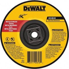 DeWALT - 60 Grit, 4-1/2" Wheel Diam, Type 27 Depressed Center Wheel - Aluminum Oxide, Resinoid Bond, 13,300 Max RPM - Americas Industrial Supply
