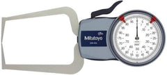 Mitutoyo - 0.8 Inch Max Measurement, 0.0005 Inch Graduation, Outside Dial Caliper Gage - 3.2 Inch Leg Length, 0.0015 Inch Accuracy - Americas Industrial Supply