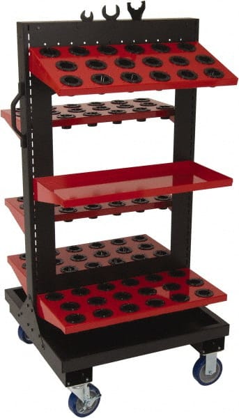 Huot - 90 Tool Capacity, HSK 63F Taper ToolScoot Tree CNC Tool Cart - Americas Industrial Supply