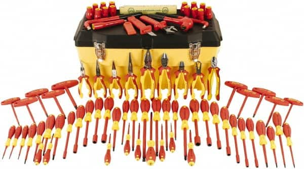 Wiha - 80 Piece Insulated Hand Tool Set - Comes in Molded Case - Americas Industrial Supply