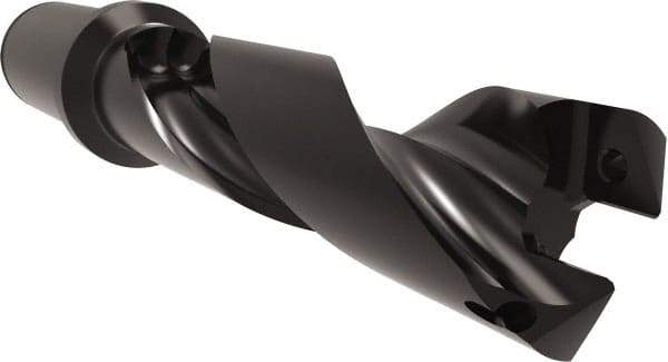 Allied Machine and Engineering - Series 29, 29 to 32mm Diam, 1-1/4" Diam Straight Shank with Flange, Helical Flute Spade Drill - 3-25/32" Max Depth, 5-3/8" Body Length, 7-43/64" OAL, Standard Length, Through Coolant - Americas Industrial Supply