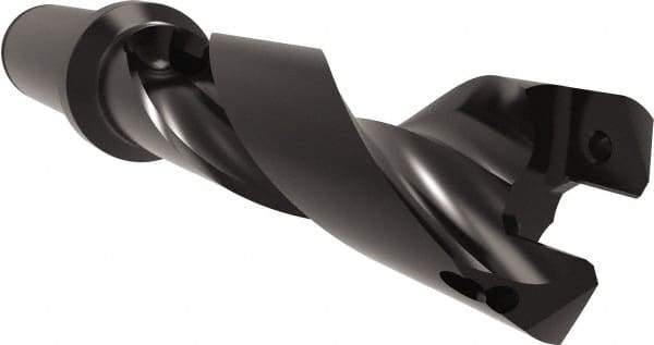 Allied Machine and Engineering - Series 26, 26 to 29mm Diam, 1-1/4" Diam Straight Shank with Flange, Helical Flute Spade Drill - 3-27/64" Max Depth, 5-1/16" Body Length, 7-11/32" OAL, Standard Length, Through Coolant - Americas Industrial Supply