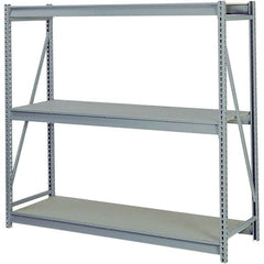 Lyon - 4 Shelf Starter Particle Board Steel Shelving - 10,000 Lb Capacity, 60" Wide x 96" High x 48" Deep, Dove Gray - Americas Industrial Supply