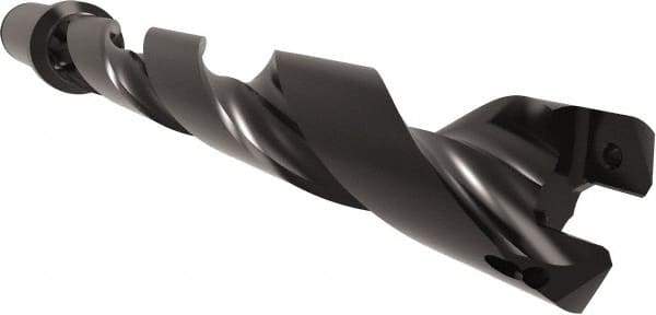 Allied Machine and Engineering - Series 26, 26 to 29mm Diam, 1-1/4" Diam Straight Shank with Flange, Helical Flute Spade Drill - 7-63/64" Max Depth, 9-5/8" Body Length, 11-29/32" OAL, Standard Length, Through Coolant - Americas Industrial Supply