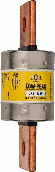 Cooper Bussmann - 300 VDC & 600 VAC, 450 Amp, Time Delay General Purpose Fuse - Bolt-on Mount, 203.2mm OAL, 100 at DC, 300 at AC (RMS) kA Rating, 2-19/32" Diam - Americas Industrial Supply