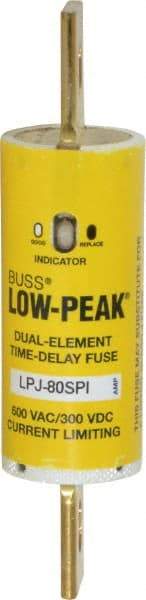 Cooper Bussmann - 300 VDC, 600 VAC, 80 Amp, Time Delay General Purpose Fuse - Bolt-on Mount, 4-5/8" OAL, 100 at DC, 300 at AC (RMS) kA Rating, 1-1/8" Diam - Americas Industrial Supply