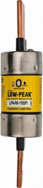 Cooper Bussmann - 250 VAC/VDC, 110 Amp, Time Delay General Purpose Fuse - Bolt-on Mount, 7-1/8" OAL, 100 at DC, 300 at AC (RMS) kA Rating, 1-19/32" Diam - Americas Industrial Supply