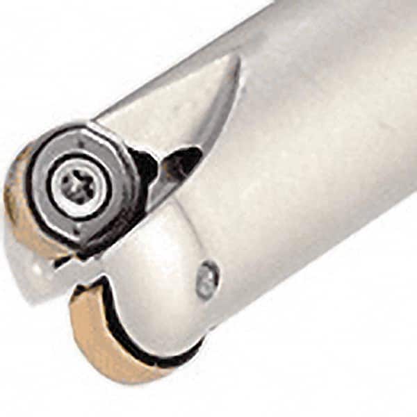 Iscar - 20mm Cut Diam, 7.5mm Max Depth of Cut, 20mm Shank Diam, 160mm OAL, Indexable Copy End Mill - 2 Inserts, H400 RNHU 1004 Insert, Cylindrical Shank, Through Coolant - Americas Industrial Supply