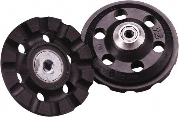 3M - 3" Diam Disc Backing Pad - 1/4" Shank Diam, Medium Density, 12,000 RPM, Roloc TR Compatible - Americas Industrial Supply