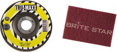 Tru-Maxx - 60 Grit, 4-1/2" Disc Diam, 5/8-11 Center Hole, Type 29 Zirconia Alumina Flap Disc - 13,300 Max RPM, Arbor Attaching System, Coated - Americas Industrial Supply